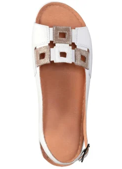 Sandale aus Rind-Nappaleder mit verstellbarem Fersenriemchen Damen Sandalen