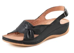 Online Sandale aus teilweise perforiertem Nappaleder Damen Sandalen