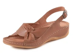 New Sandale aus teilweise perforiertem Nappaleder Damen Sandalen