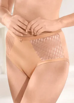 Outlet Sassa Zweierpack Slips mit jacquarddessinierten TĂŒlleinsĂ€tzen Damen Slips