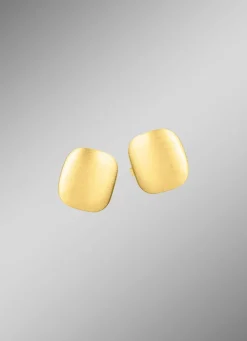 Damen Mona Ohrschmuck<Satinierte Ohrstecker aus Gold
