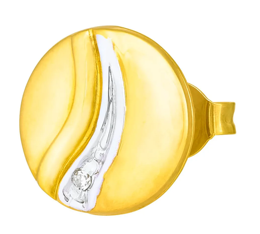 Hot Schicke Ohrstecker in Bicolor mit 2 Diamanten Damen Ohrschmuck