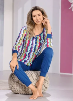 Damen Mona Schlafanzüge<Schlafanzug mit Bündchen