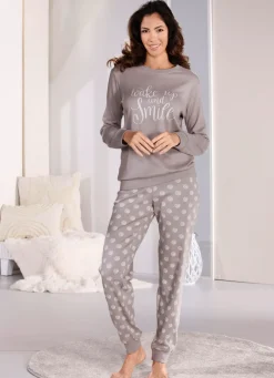 Damen Mona Schlafanzüge<Schlafanzug mit Bündchenabschlüssen