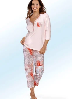 Damen Mona Schlafanzüge<Schlafanzug mit 3/4-langen Ärmeln und 7/8-langer Hose