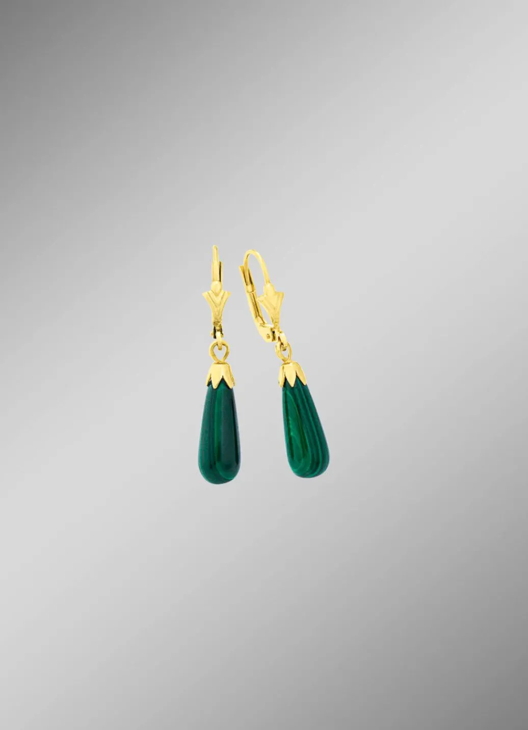 Hot Schlichte Ohrhänger mit echt Malachit Damen Ohrschmuck