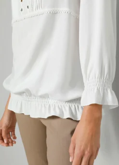 Damen Mona Blusen<Schlupfbluse mit Rüschen