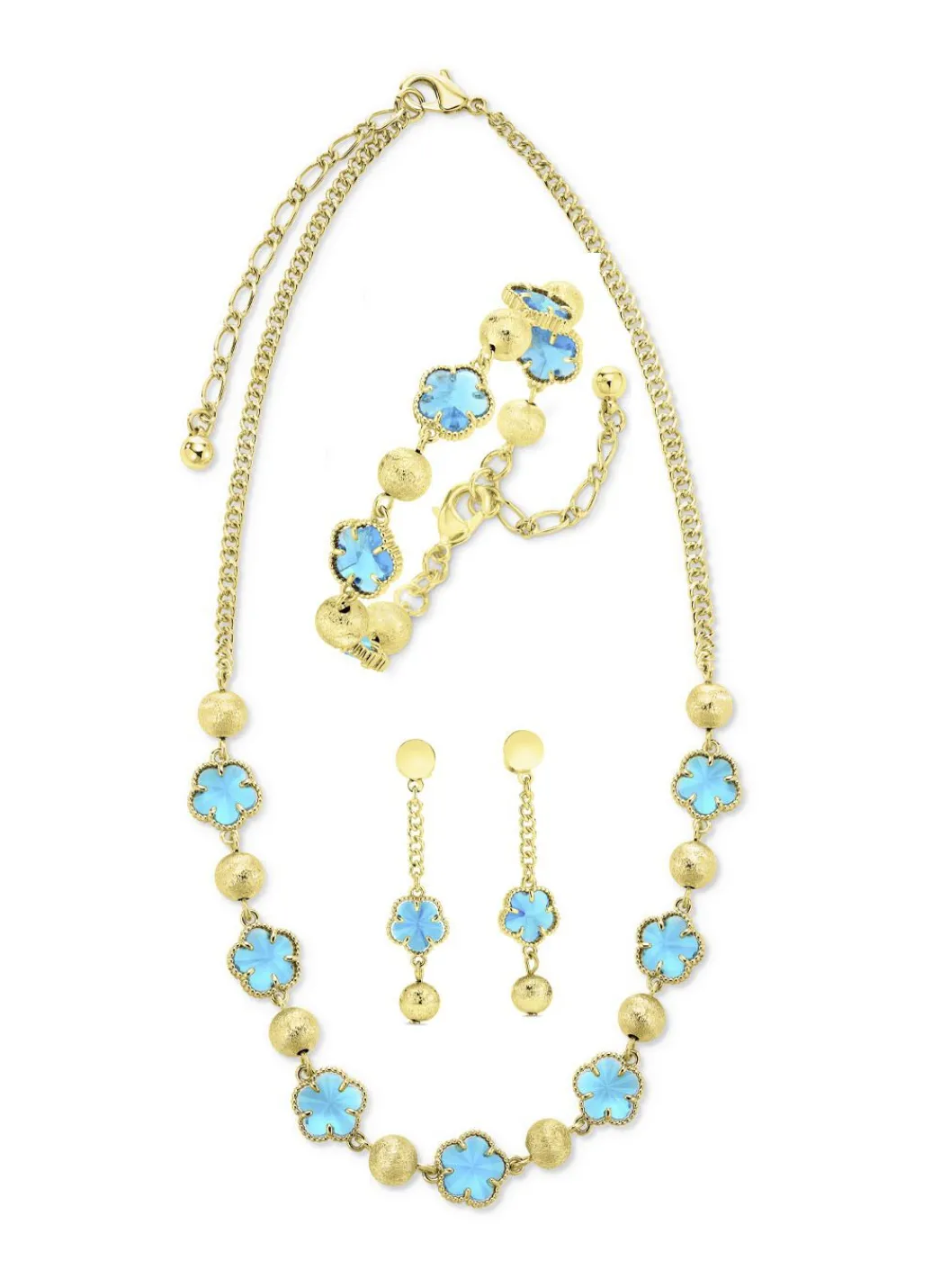 Schmuckset, 3-teilig, im Blumendesign Damen Modeschmuck