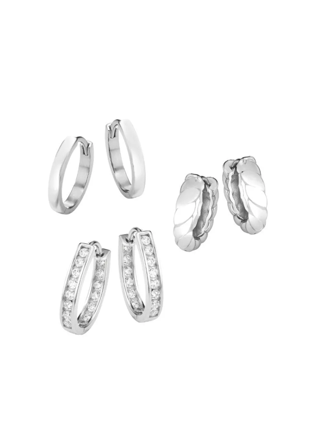 Best Schmuckset, 3-teilig, aus drei Paar Creolen Damen Ohrschmuck