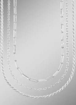 New Schmuckset, 3-teilig, aus drei Halsketten Damen Halsketten