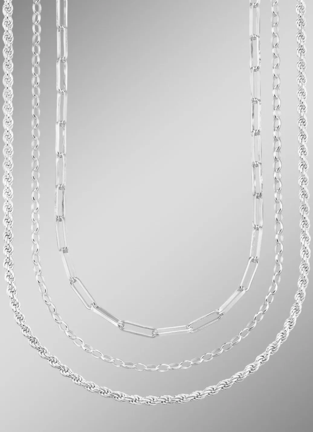 New Schmuckset, 3-teilig, aus drei Halsketten Damen Halsketten