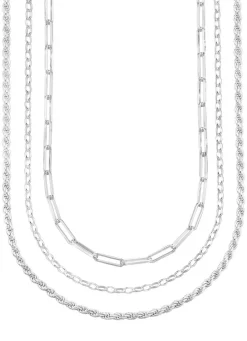 New Schmuckset, 3-teilig, aus drei Halsketten Damen Halsketten