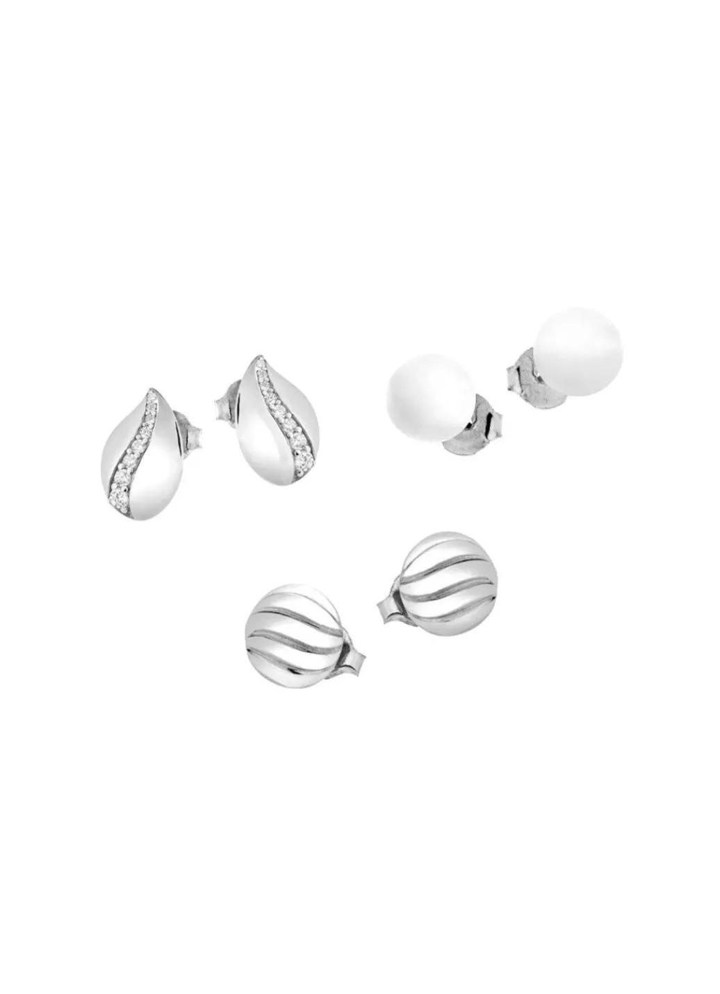 Schmuckset, 3-teilig, aus drei Paar Ohrsteckern Damen Ohrschmuck