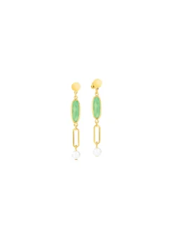 New Schmuckset, 3-teilig, aus Messing mit Kristallsteinen Damen Ohrschmuck|Halsketten