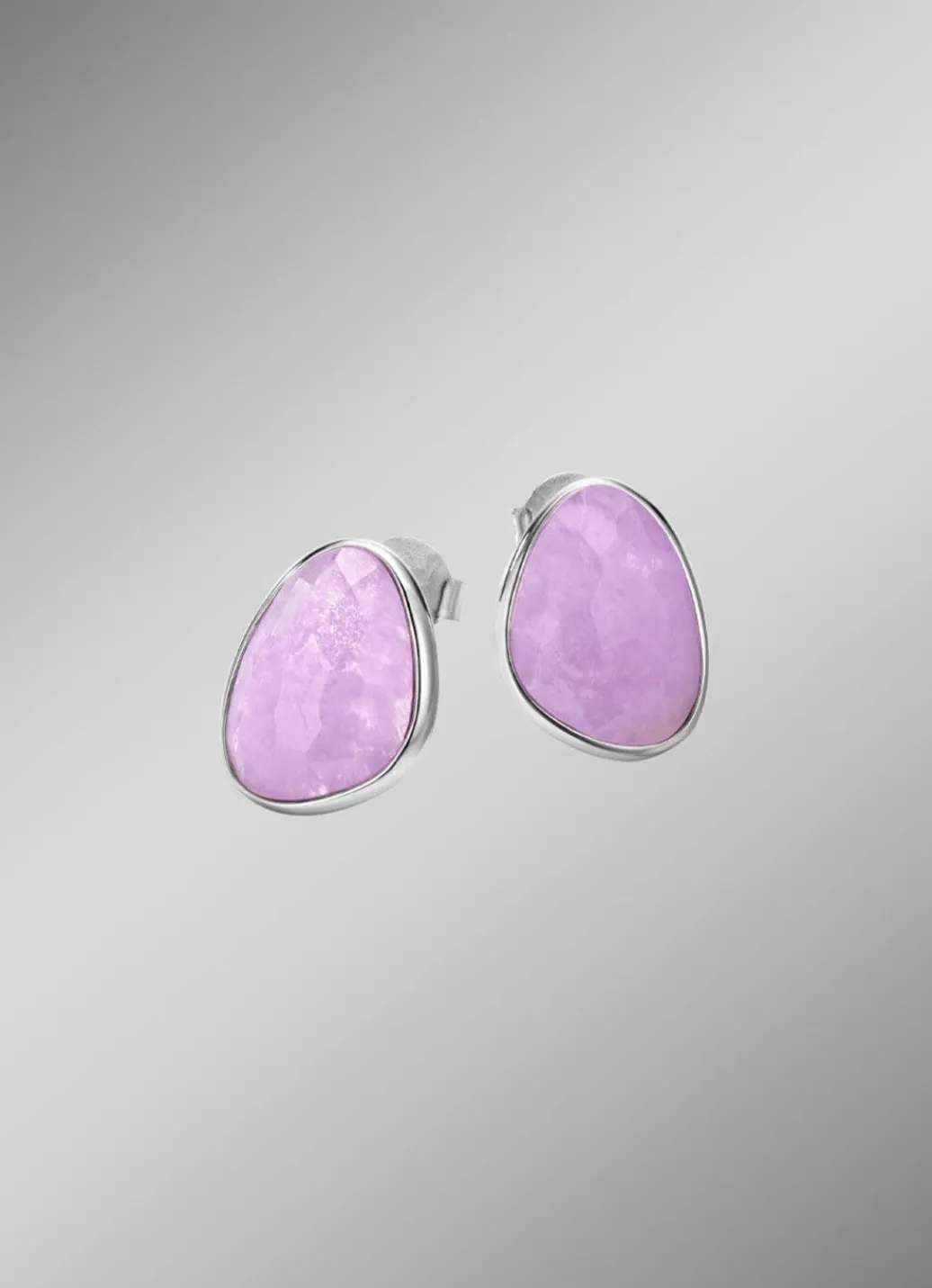 Outlet Schöne Ohrstecker mit echt facettiertem Amethyst Damen Ohrschmuck