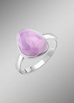 New Schöner Damenring mit echt facettiertem Amethyst Damen Ringe
