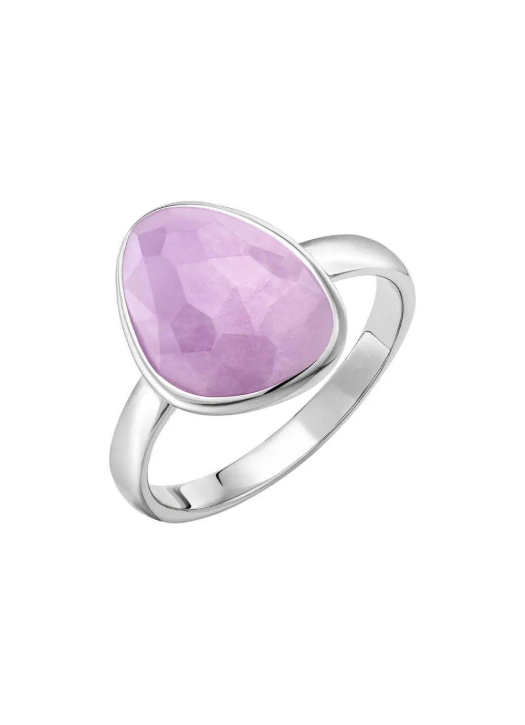 New Schöner Damenring mit echt facettiertem Amethyst Damen Ringe