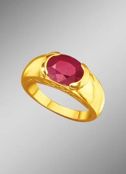 Discount Schwerer Partnerring mit echtem Rubin Damen Ringe|Ringe