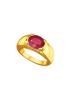 Discount Schwerer Partnerring mit echtem Rubin Damen Ringe|Ringe