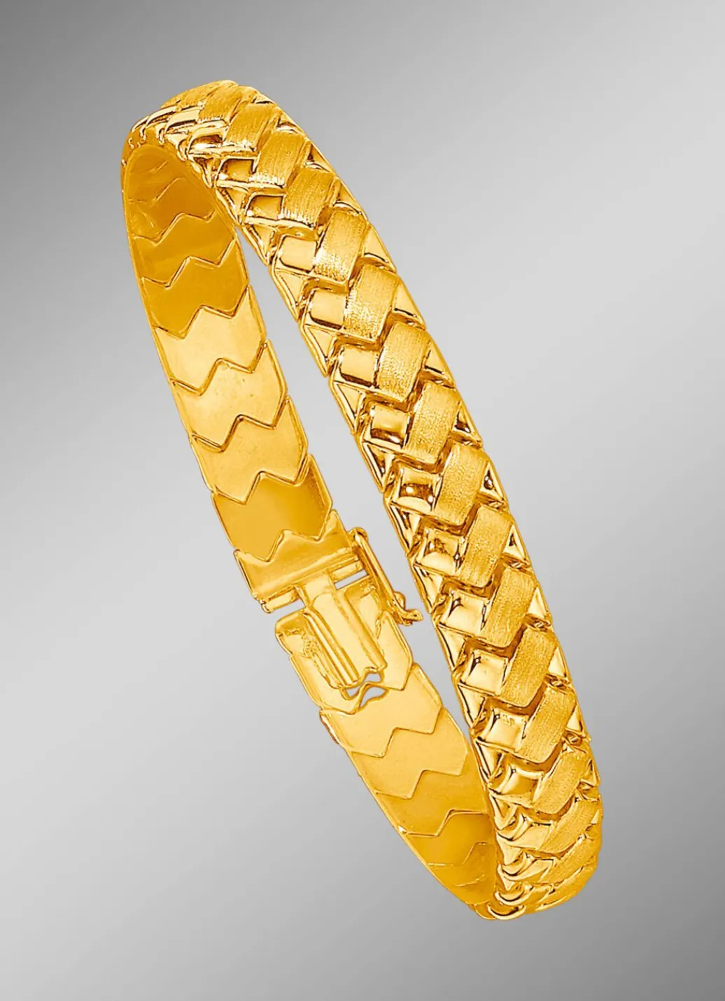 Discount Schweres Armband in Geflecht-Optik mit Kastenschloss Damen Armbänder