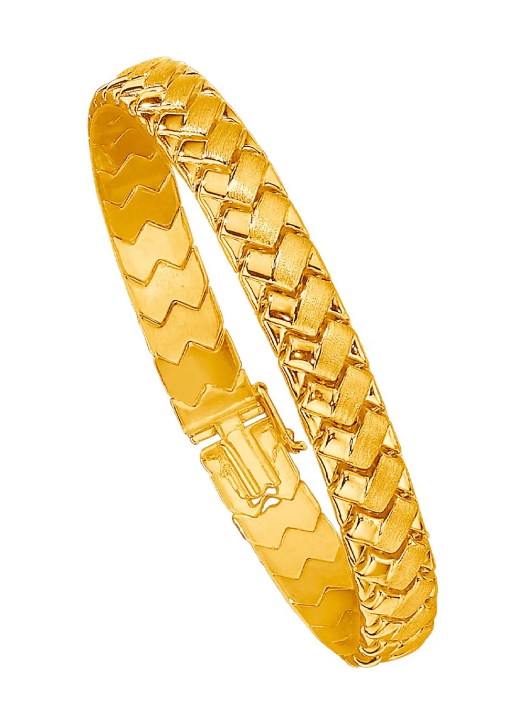 Discount Schweres Armband in Geflecht-Optik mit Kastenschloss Damen Armbänder
