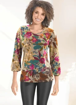 Best Shirt mit Allover-Dessin Damen Kurzarm