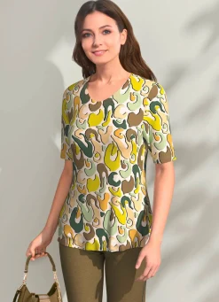Best Shirt mit Allover-Druck Damen Kurzarm
