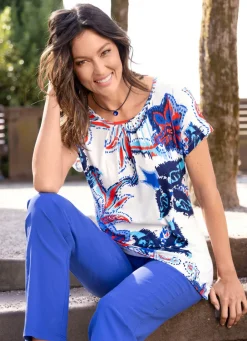 Shirt mit Allover-Druck Damen Kurzarm