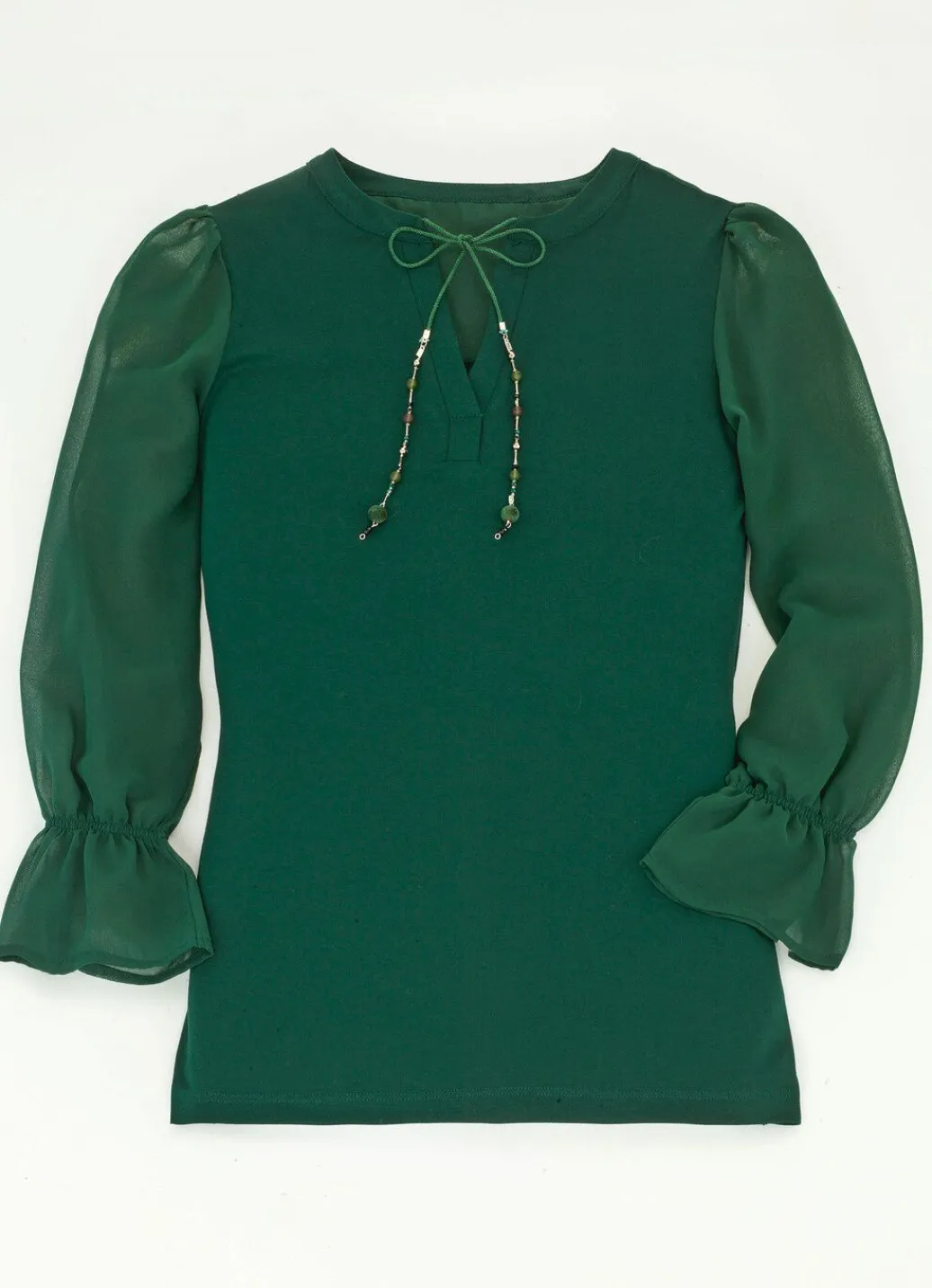 Outlet Shirt mit ausgefallener Ausschnittverarbeitung in 2 Farben Damen Langarm