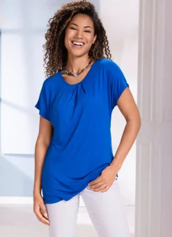 Hot Shirt mit Faltenlegung Damen Kurzarm