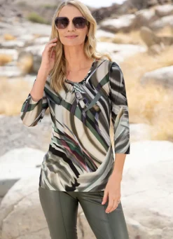 Damen Mona Kurzarm<Shirt mit farbbrillantem Allover-Druck