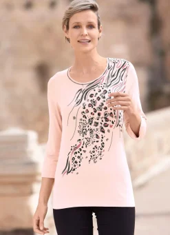 Clearance Shirt mit Flatlock-Naht in 2 Farben Damen Kurzarm