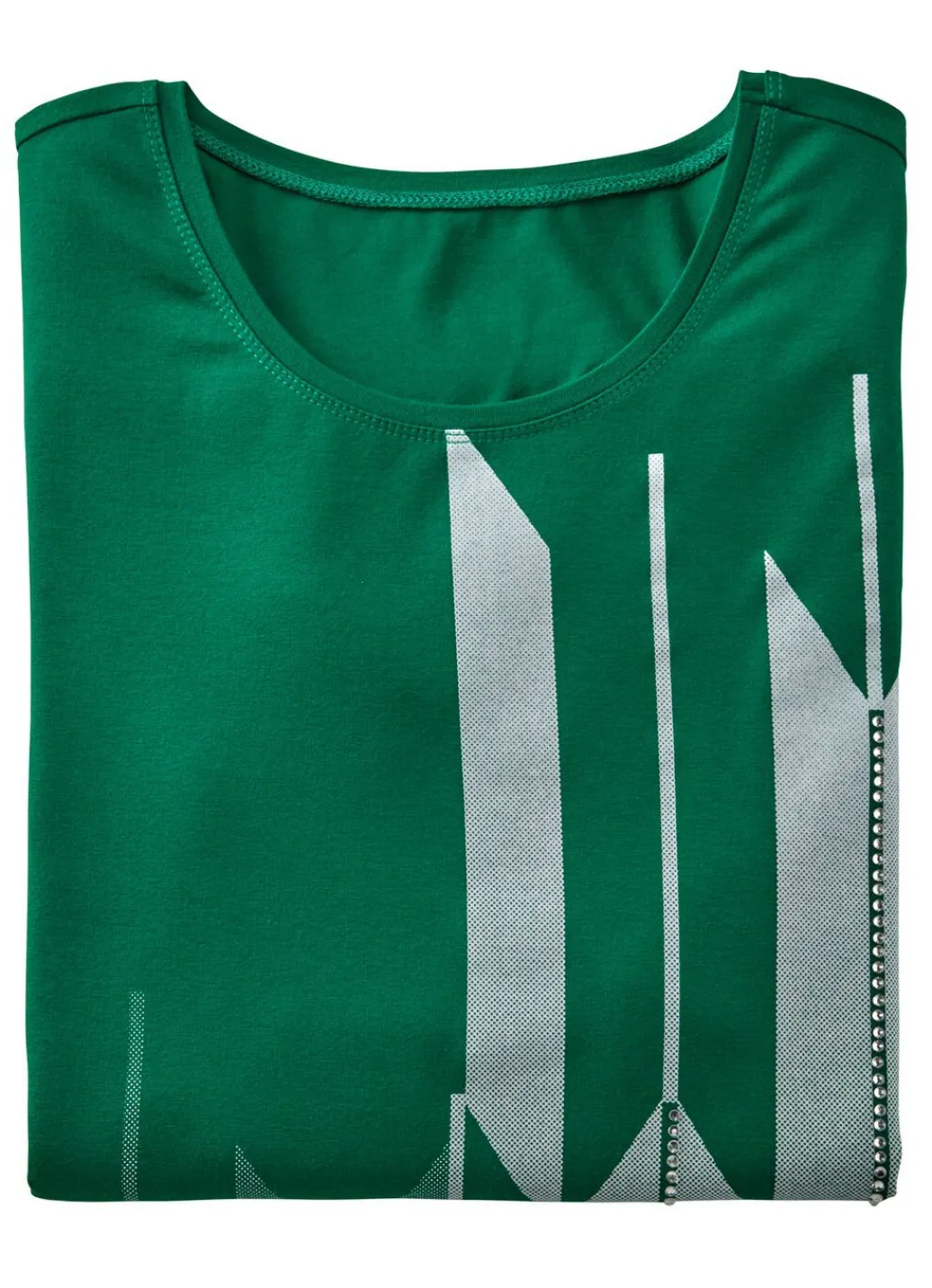 Shirt mit Kontrastdruck Damen Shirts Mit Strass|Kurzarm