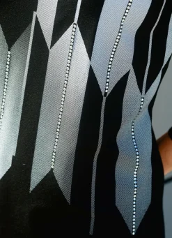 Hot Shirt mit Kontrastdruck Damen Shirts Mit Strass|Kurzarm