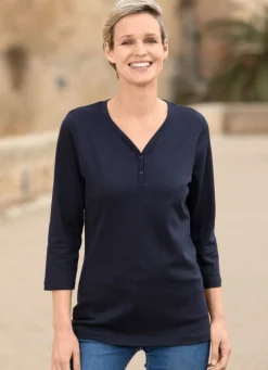 Discount Shirt mit kurzer Knopfleiste Damen Kurzarm