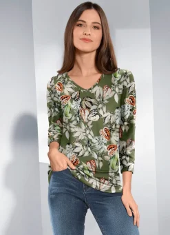 Sale Shirt mit 3/4-langen Ärmeln Damen Kurzarm