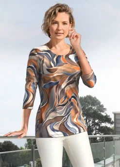 Damen Mona Kurzarm<Shirt mit 3/4-langen Ärmeln in 4 Farben