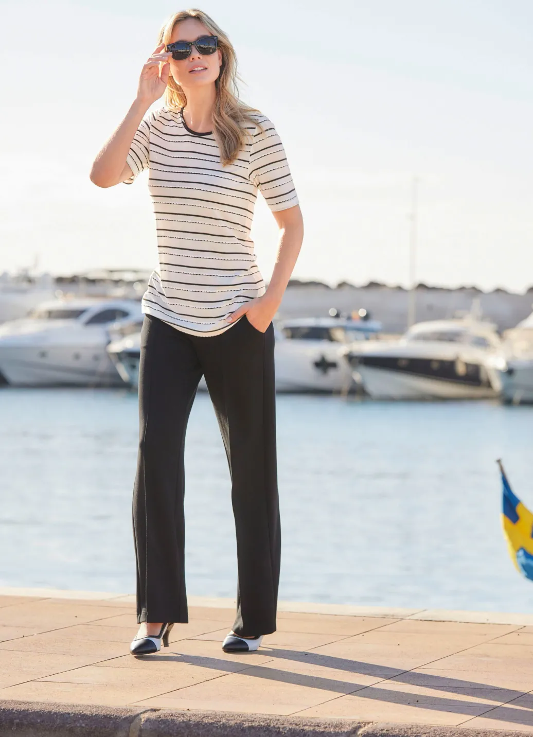 Sale Shirt mit Ringeldessin Damen Kurzarm
