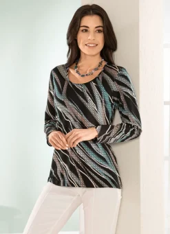 Online Shirt mit Rundhalsausschnitt Damen Langarm