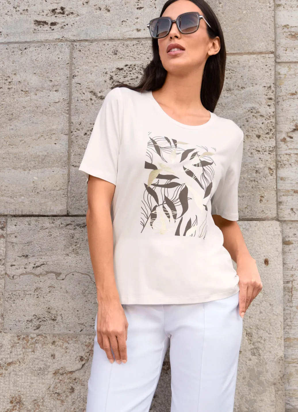 Damen Mona Kurzarm<Shirt mit Rundhalsausschnitt
