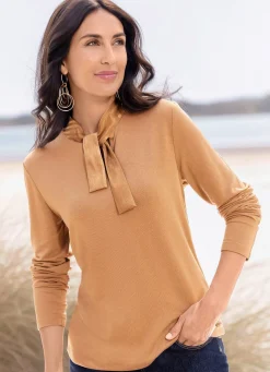 New Shirt mit Satinschleife Damen Langarm