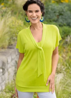 Discount Shirt mit Schluppe Damen Kurzarm