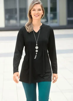 Clearance Shirt mit Stehkragen in 2 Farben Damen Langarm