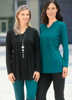 Clearance Shirt mit Stehkragen in 2 Farben Damen Langarm