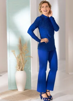 Hot Shirt mit Stehkragen in 5 Farben Damen Langarm