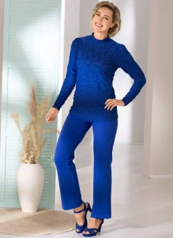 Hot Shirt mit Stehkragen in 5 Farben Damen Langarm