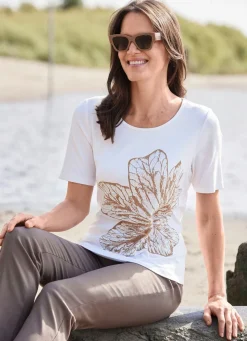 Online Shirt mit Strasszier Damen Shirts Mit Strass|Kurzarm