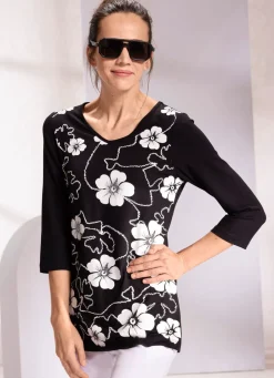 New Shirt mit Strasszier Damen Shirts Mit Strass|Kurzarm
