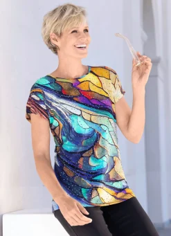 Online Shirt mit Strasszier Damen Shirts Mit Strass|Kurzarm