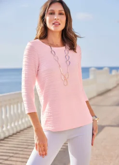 Clearance Shirt mit Struktur Damen Langarm